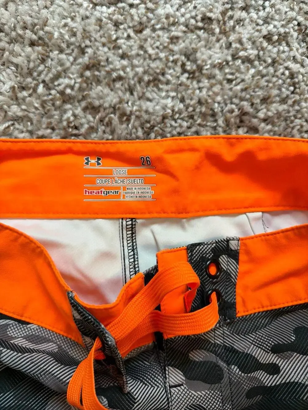 Under Armour Boys Loose HeatGear Camo Board Shorts 26